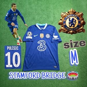 Nike Chelsea FC Christian Pulisic #10 2022/2023 Home Blue Jersey UCL Patches M